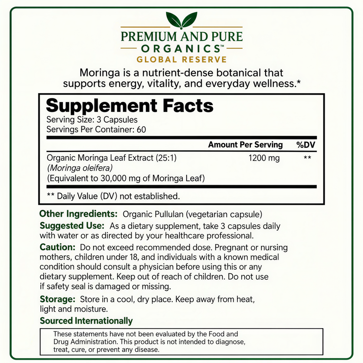 Organic Moringa Leaf